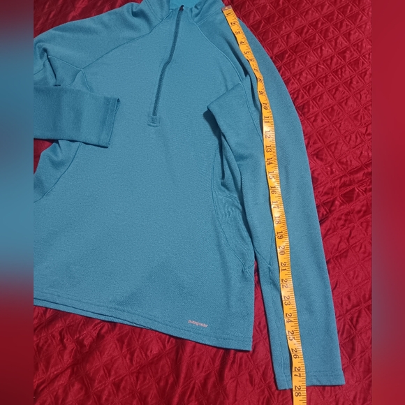 Patagonia Capilene 3 Women 1/4 Zip Baselayer Performance Sz S/M Blue Green - Picture 6 of 12